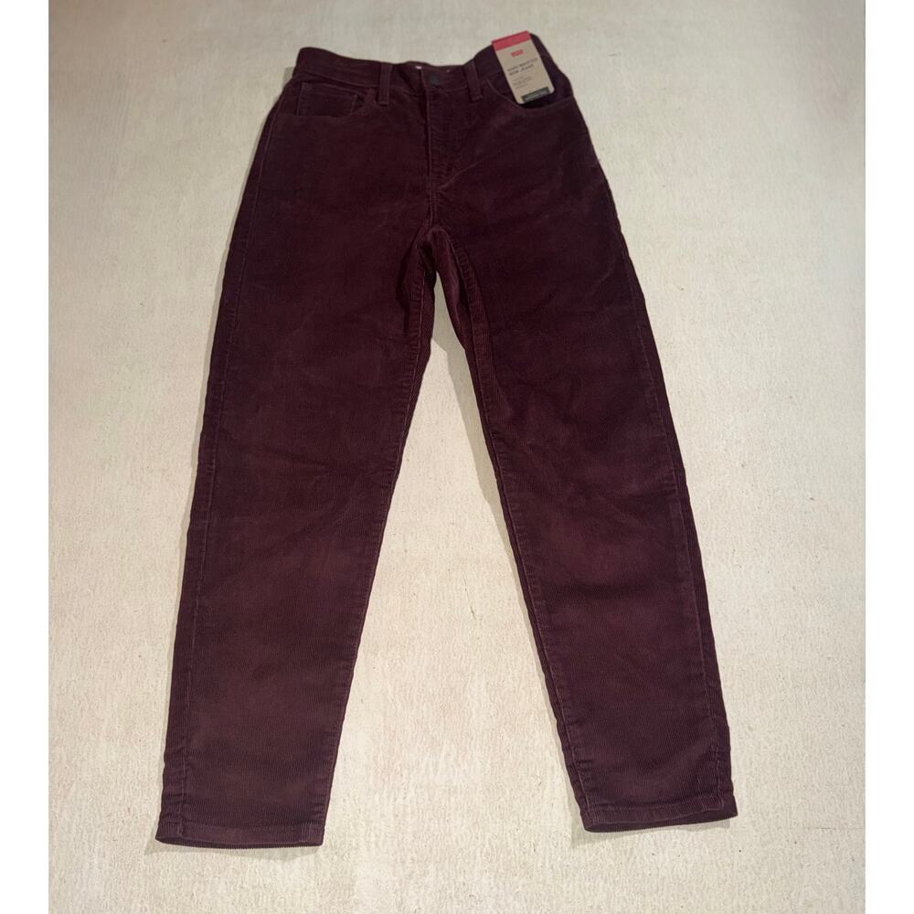 Levi’s Strauss women’s NOWT high waisted mom corduroy burgundy pants